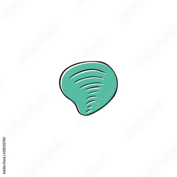Fototapeta Vector hand drawn sea shell. Isolated individual object.