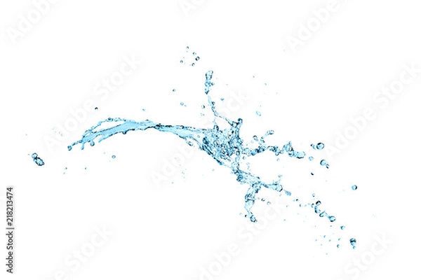 Fototapeta blue water splash isolated on white background