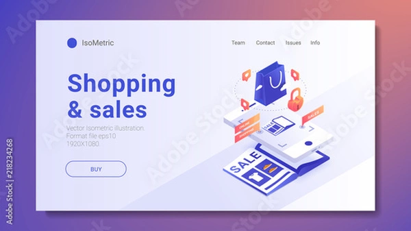 Obraz Discount sale concept. Vector illustration