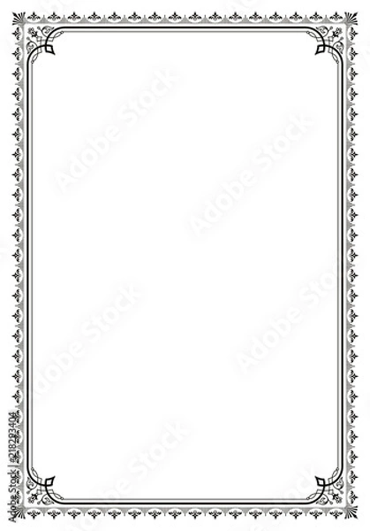 Fototapeta Decorative border frame certificate template