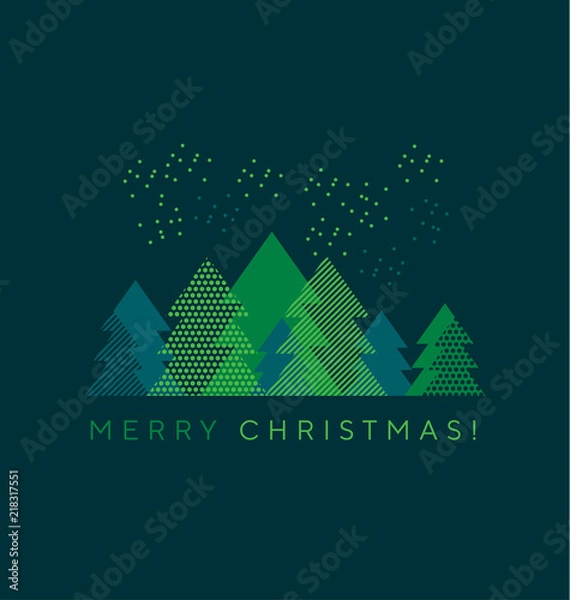 Obraz Abstract green xmas tree design element