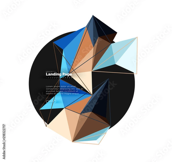 Obraz Vector 3d triangle abstract background, polygonal geometric design