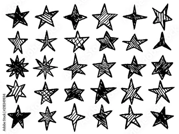 Obraz hand drawn stars vector collection