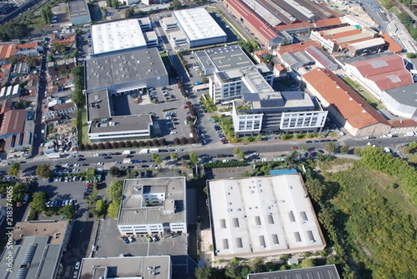 Obraz Vue aérienne d'une zone d'activités