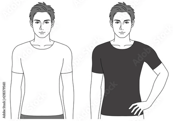 Fototapeta シャツを着た男性（2ポーズ）