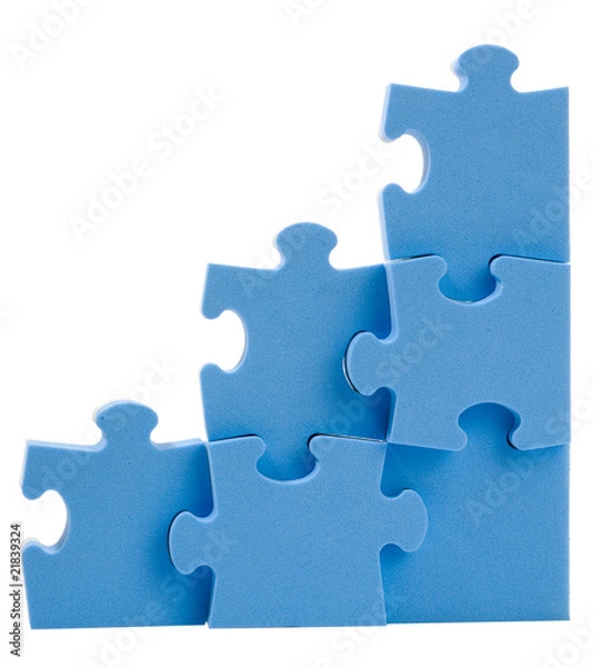 Obraz 3D blue puzzle