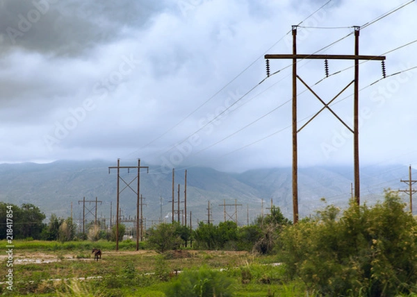 Obraz Cloudy Power Lines