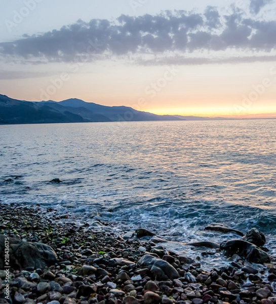 Obraz Jebha harbor and waves and rocks