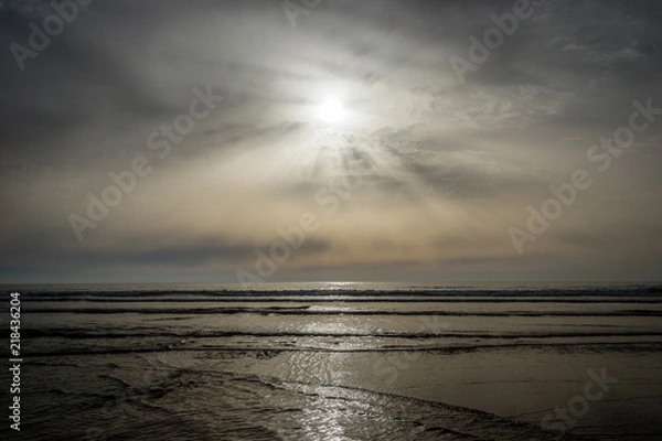 Obraz Tangier beach in sunset time