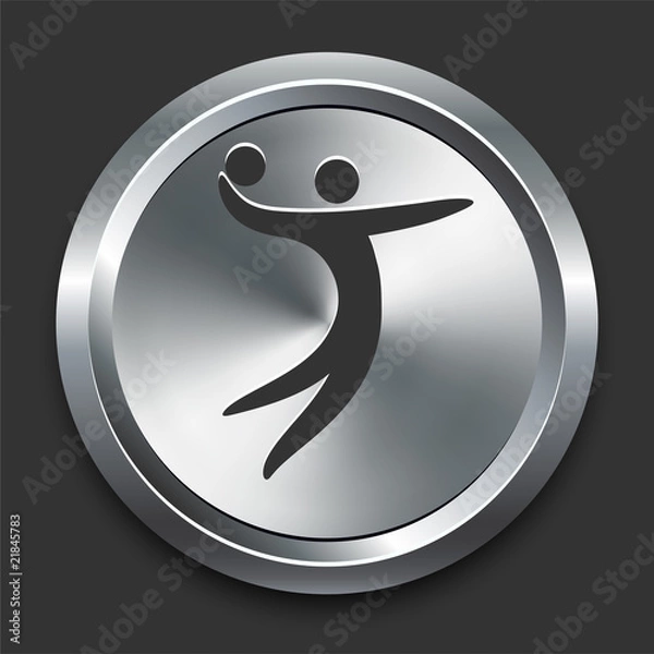 Obraz Volleyball Icon on Metal Internet Button