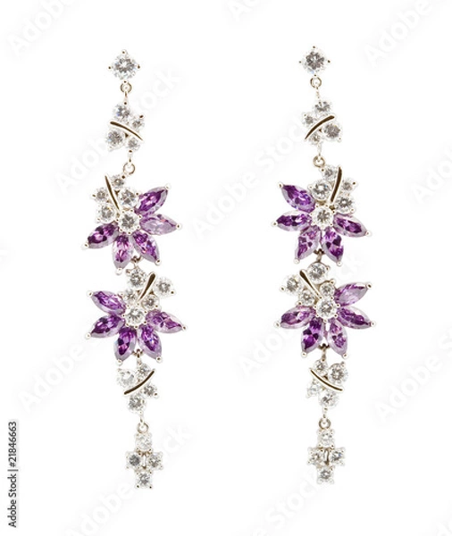 Obraz coloured earrings on white