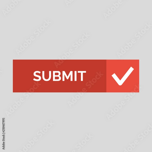 Fototapeta Submit flat button on grey background.