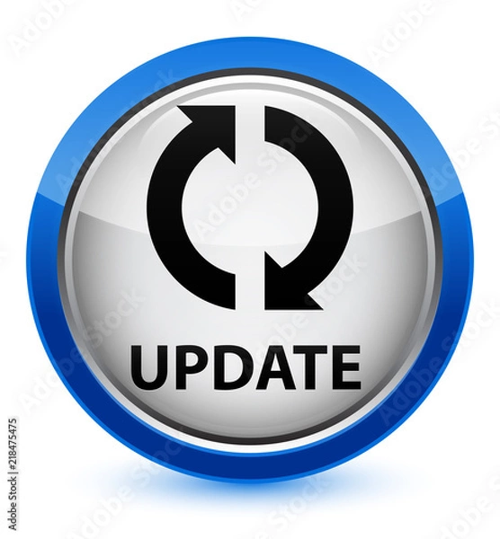 Obraz Update crystal blue round button
