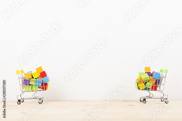 Obraz 溢れる買い物カゴ