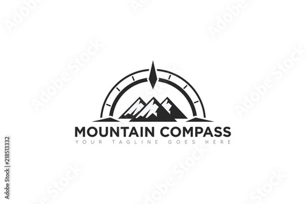 Obraz mountain compass logo, icon, symbol, ilustration design template