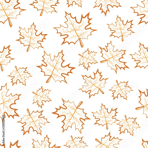 Fototapeta Pattern, Falling fall maple leaf.Autumn pattern
