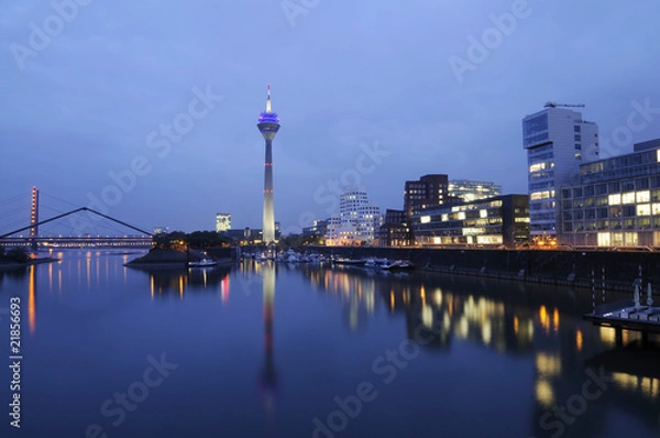 Obraz Medienhafen Düsseldorf bei Nacht