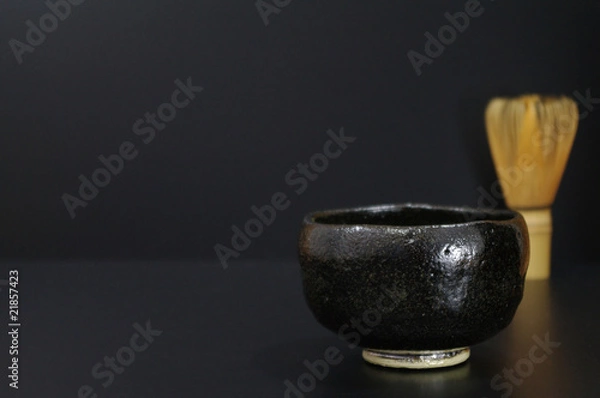 Obraz 黒茶碗と茶筅