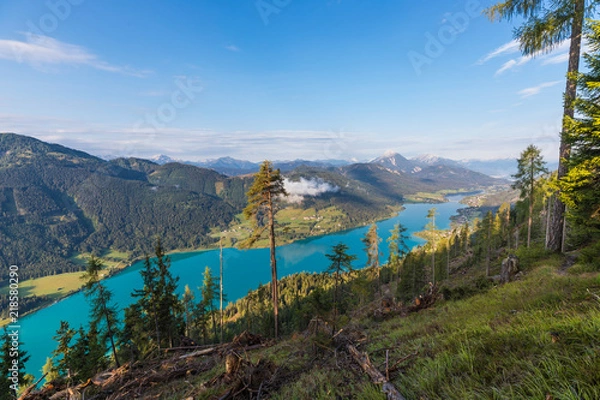 Obraz Hiking From Lake Weissensee To Mt. Latschur 2.336m In Carinthia Austria
