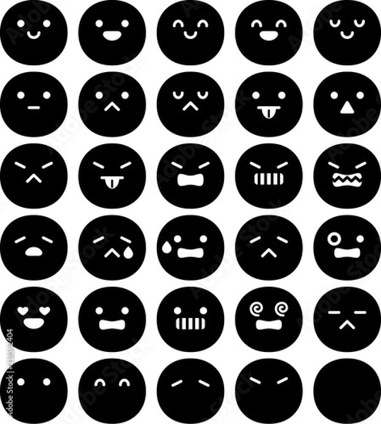 Fototapeta 顔、表情のアイコンセット