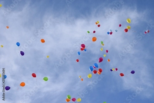 Obraz Ballon Released into the blue sky with some clouds