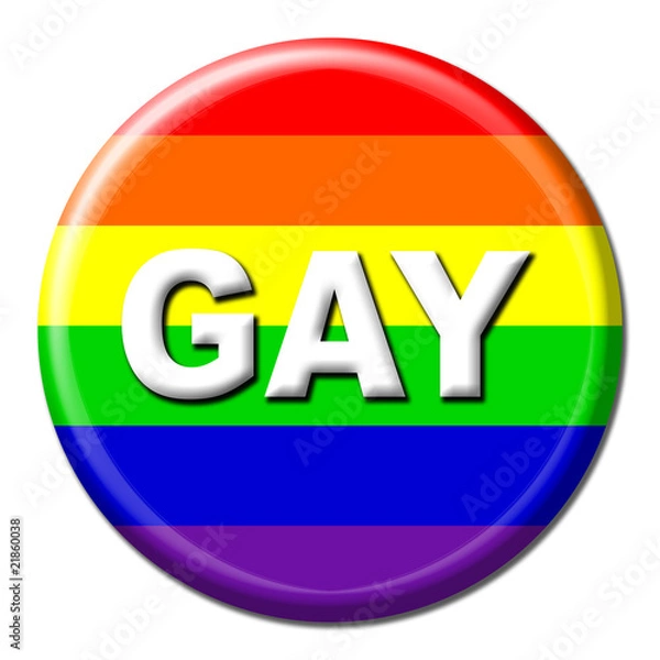 Obraz Gay rainbow flag button
