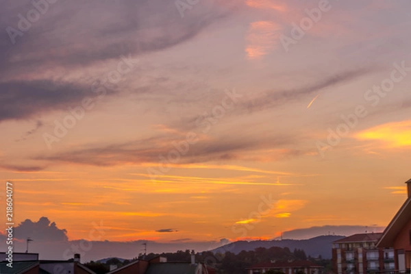 Fototapeta urban sunset