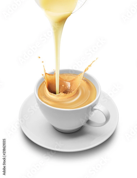 Obraz Milk pouring into a cup.