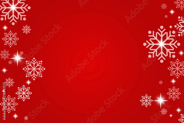 Fototapeta Beautiful snowflakes on a red background