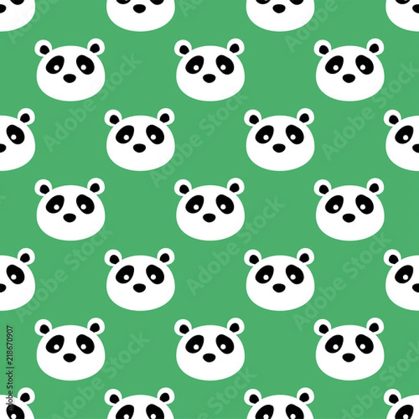 Fototapeta Seamless Panda bear pattern, background, texture Vector illustration.