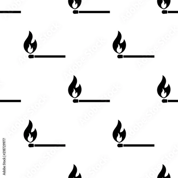 Fototapeta Lit Matchstick, Burning Matchstick Seamless Pattern