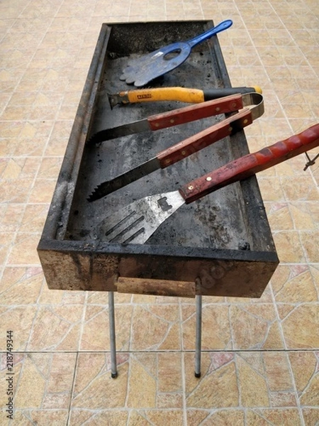 Obraz BBQ tools and grill