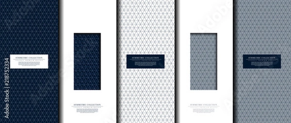 Obraz Symmetric collection abstract pattern geometic navy blue background card template vector