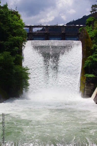 Obraz  奥多摩湖小河内ダムの放流