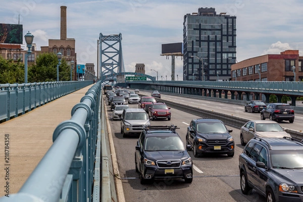 Obraz Traffic Jam On A Bridge