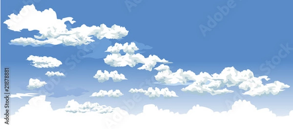 Obraz Sky and clouds vector background banner
