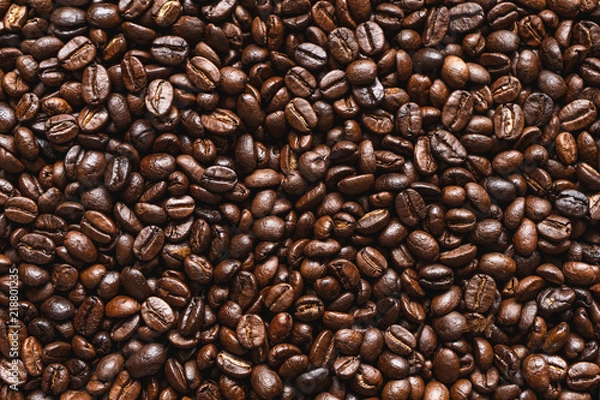 Fototapeta Quality coffee beans Roasted Medium background
