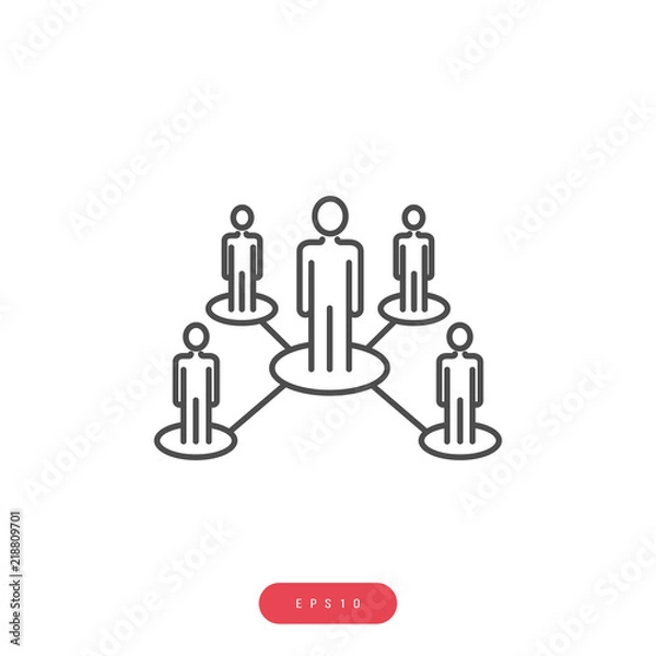 Fototapeta Leadership Icon Vector Business Management Related Vector Line Icon. Editable Stroke. 1000x1000 Pixel Perfect.