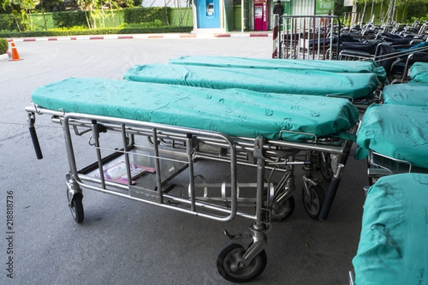 Obraz HUA-HIN, THAILAND - AUGUST 20, 2018 empty bed in the hospital, out door  in Hua Hin, Thailand