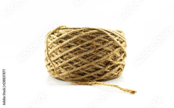 Obraz Rope of fiber coir isolated on white background