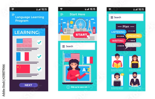 Fototapeta Language Training Mobile Apps