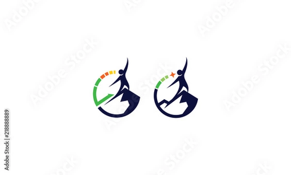 Obraz Mountain Top udany biznes Logo wektor ikona