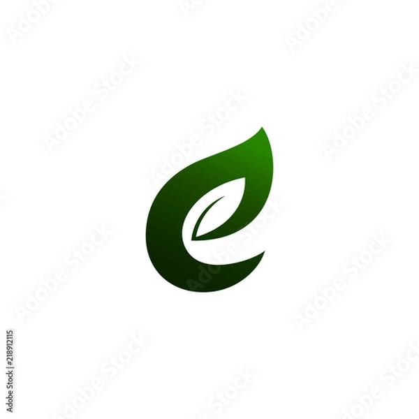 Obraz Letter E Leaf Logo