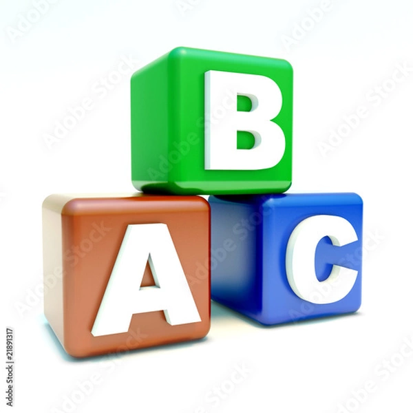Obraz ABC text on the colored boxes
