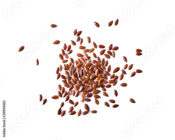 Obraz Flax seeds on white background