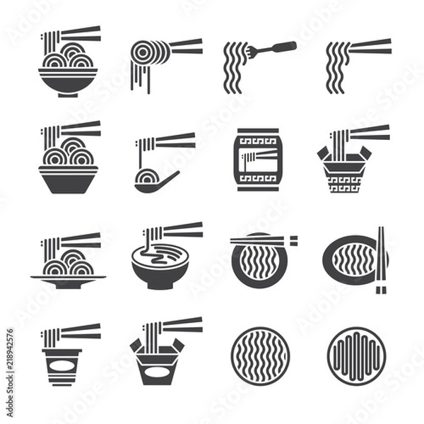 Fototapeta Noodle icon set