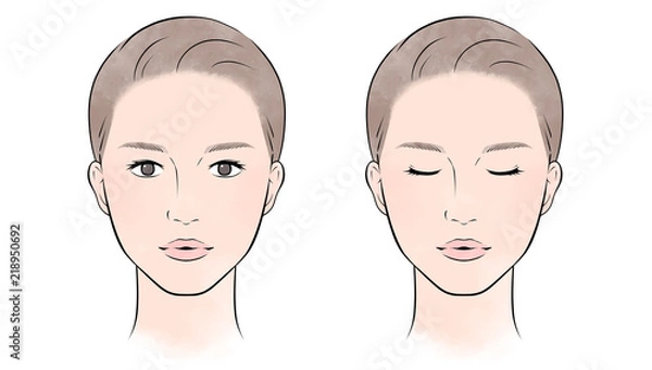 Obraz 目を開けた女性、閉じた女性