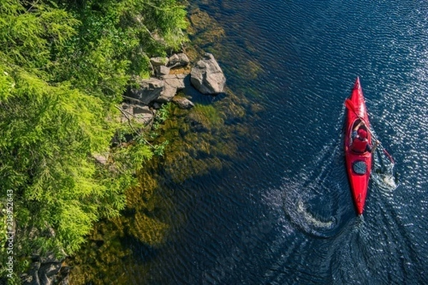 Fototapeta Widok z lotu ptaka Rzeka Kayaker