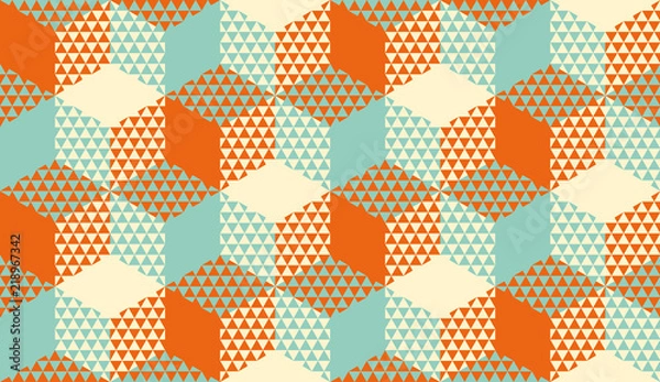 Obraz Sześciokąty i trójkąty geometryczny wzór