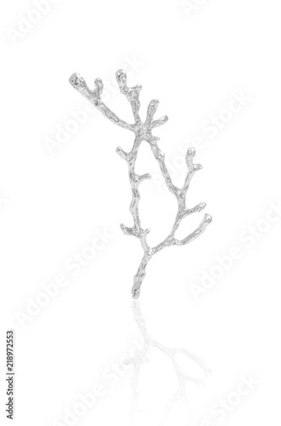 Fototapeta silver twig isolated on white